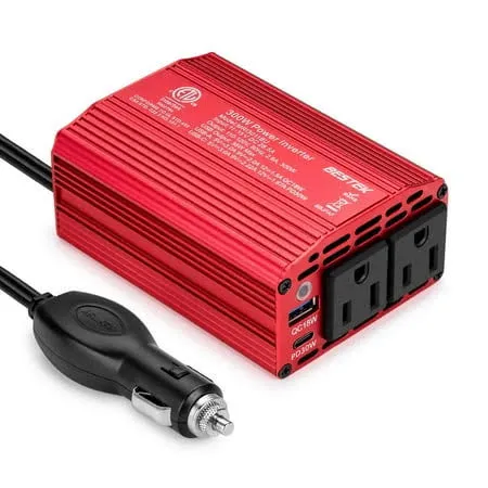 Bestek Mri 3011 Bu 300W Power Inverter Output 110-120V 60H2 2.6A 300W 2Usb Outputs 5Vdc 4.Ba Max