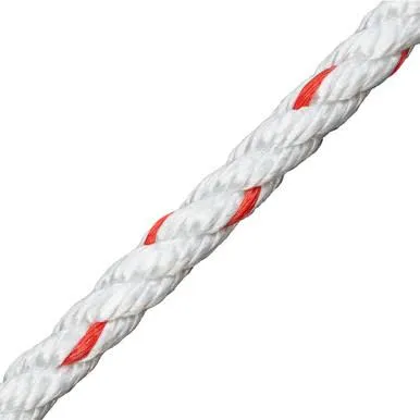 GWP PD3/8  3 Strand Poly Dacron Combo Rope/Tag Line  3/8 X 600', White With Red Tracer