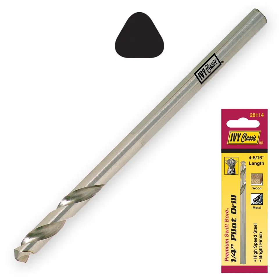 Ivy Classic 28114  1/4" x 4-5/16" Arbor Pilot Drill, 4H Arbor and 3-1/8" thru 6"