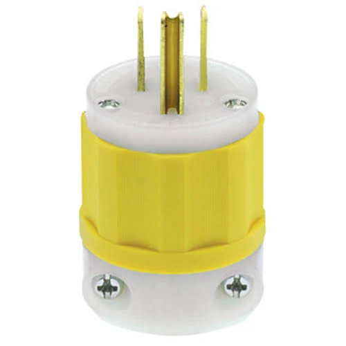Leviton 5266-Vy 15A Python Straight Blade Plug Male Yellow