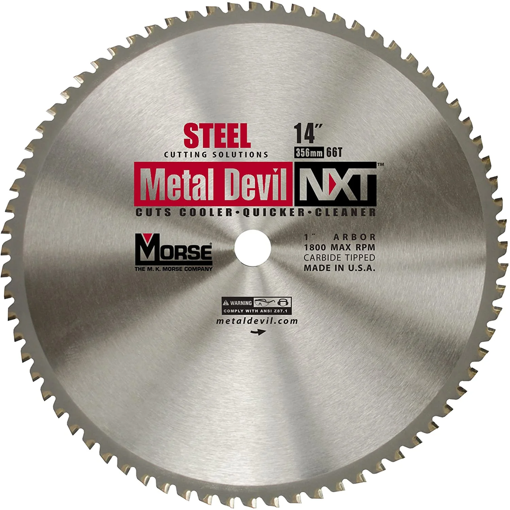 MK Morse CSM1466NSC 14 Inch Saw Blade 1 Inch Arbor Carbide Tipped For Metal Cutting
