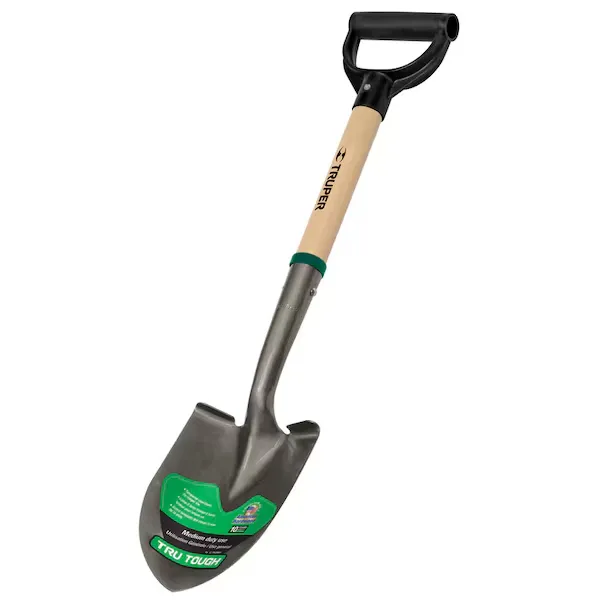 Truper Tru-Tough 27 in. Steel Round Utility Shovel Wood Handle