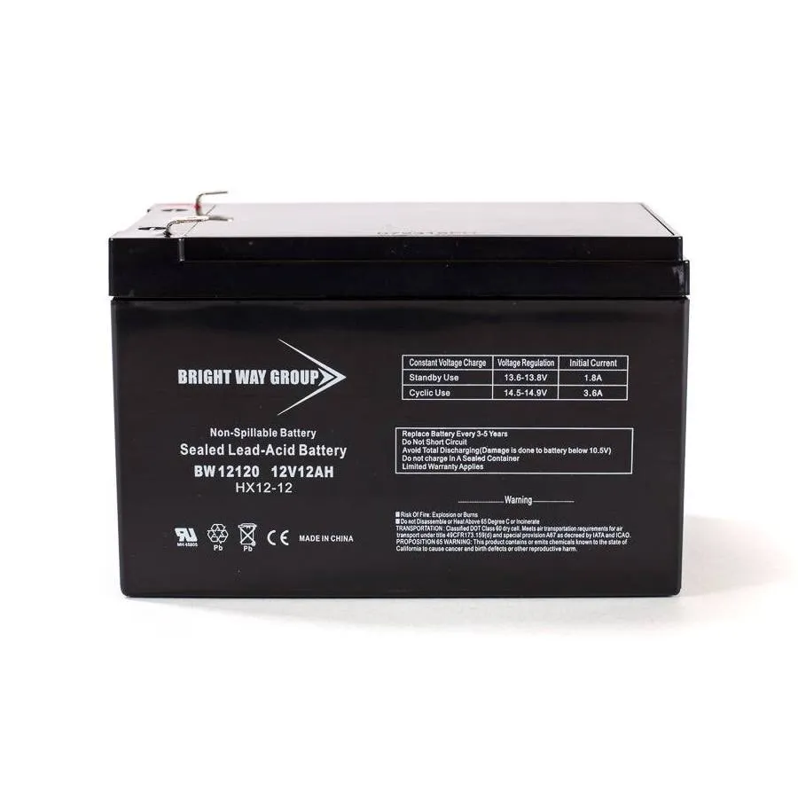 Bright Way Group BW-12120-F1 12Ah 12VDC AGM Sealed Lead Acid Battery