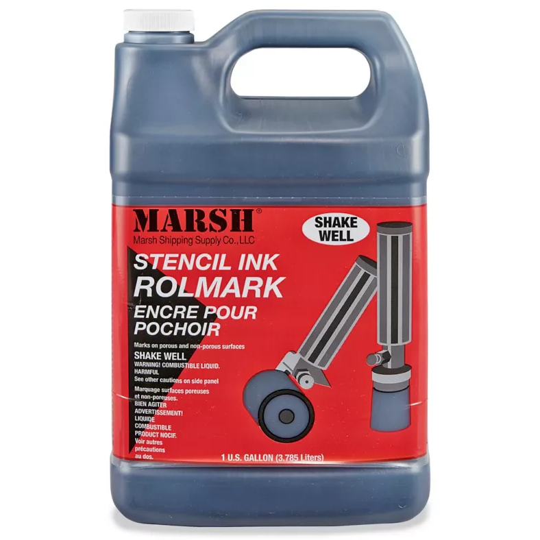 Marsh 20887  Rolmark Stencil Ink, Black, Gal