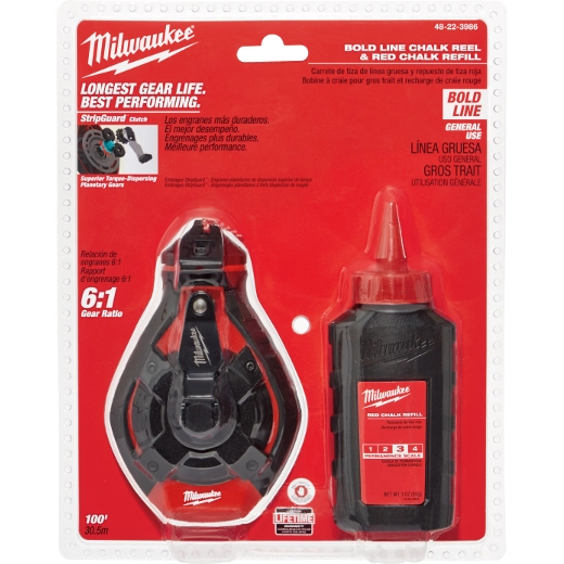 Milwaukee 48-22-3986  100' Bold Line Kit w/ Red Chalk
