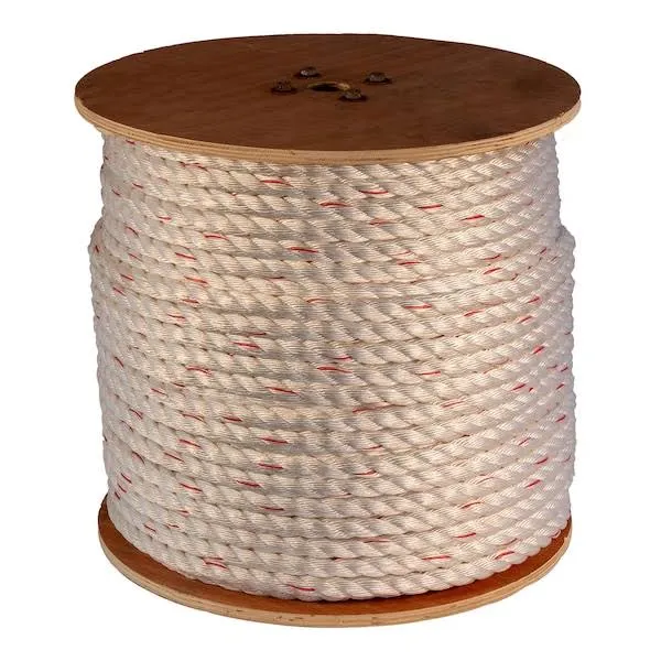GWP PD1/2   3 Strand Poly Dacron Combo Rope/Tag Line  1/2 X 600', White With Red Tracer