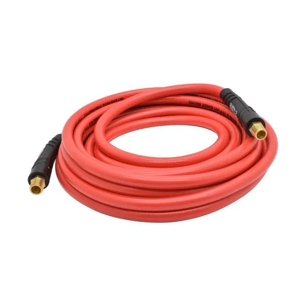 Interstate Pneumatics HA36-025 3/8 Inch x 25 ft Red PVC Air Hose WP 300 PSI (1/4 Inch NPT) Solid Fitting