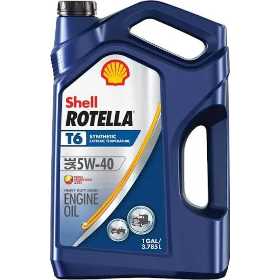 [Rotella_T6_Gal] Shell Rotella T6 5W-40 Synthetic Heavy-Duty Diesel Engine Oil, 1 Gal