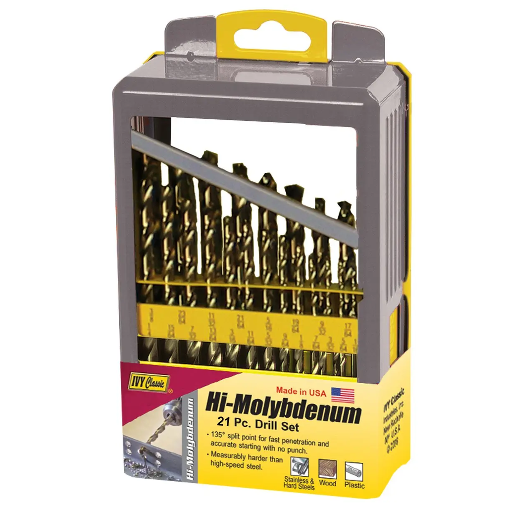 Ivy Classic Hi Molybdenum 21 Piece Drill Bit Set