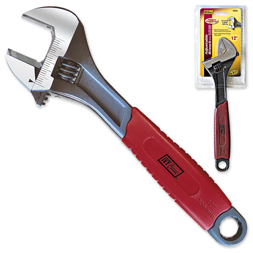 Ivy Classic 12" Pro-Grip Adjustable Wrench