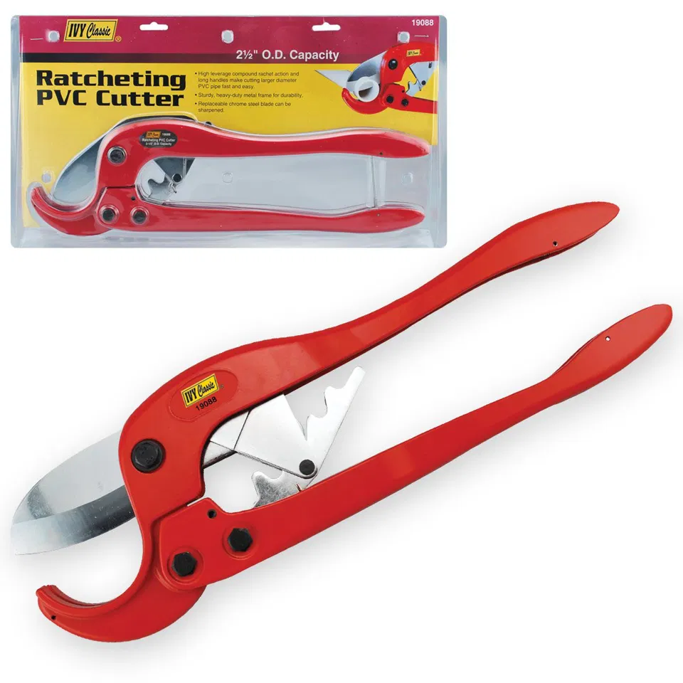 Ivy Classic Ratcheting Pvc Cutter High Leverage 2 1/2 Inch