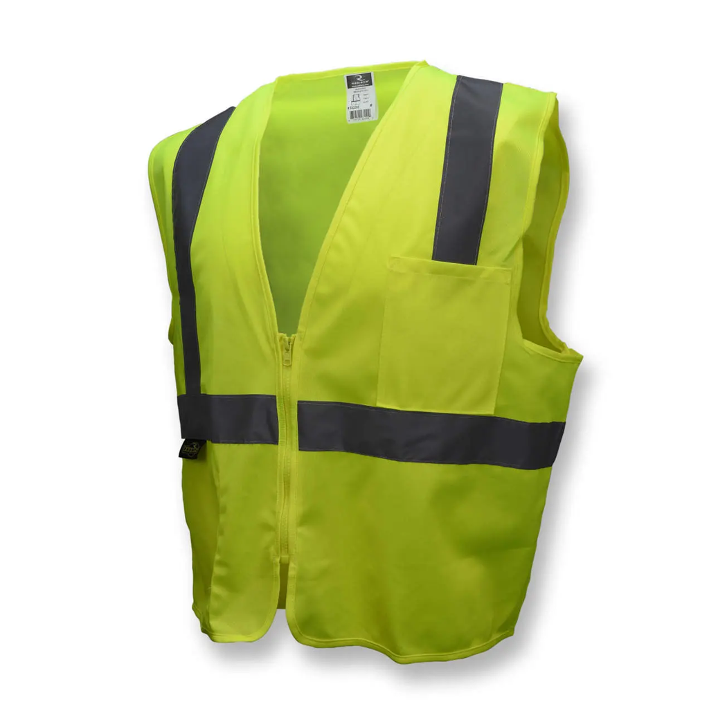 Class 2 Lime Green XLRG Radians SV2Z Economy Type R Class 2 Solid Safety Vest With Zipper
