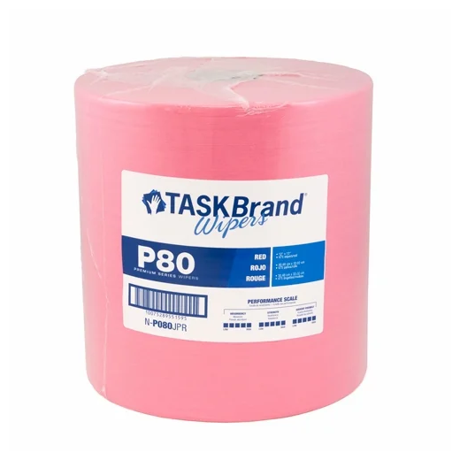 Task Brand P080 Jpr P80 Premium Series Wiper Hydrospun Red 12X13 475 Sheet Per Roll