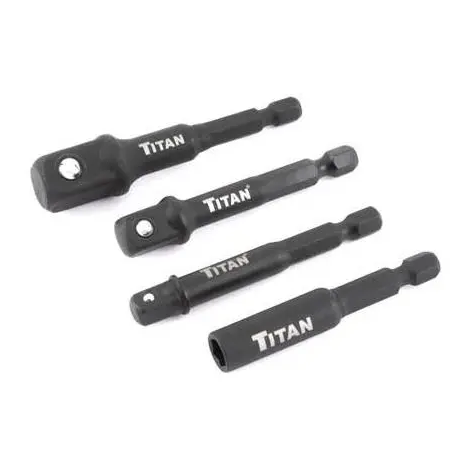 Titan 12002 Impact Socket Adapter And Magnetic Bit Holder 4 Pc