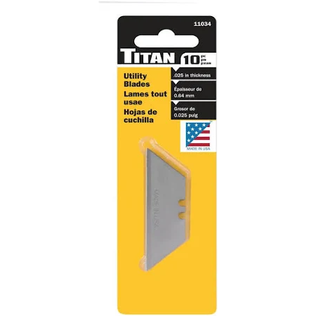 Titan 11034 10 pc Heavy-Duty Utility Knife Blades