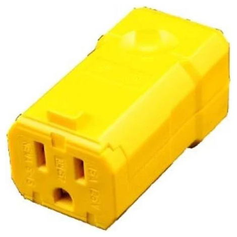 [5259-BVY] Leviton 15 Amp Python Stright Blade Connector, Yellow 5259-BVY