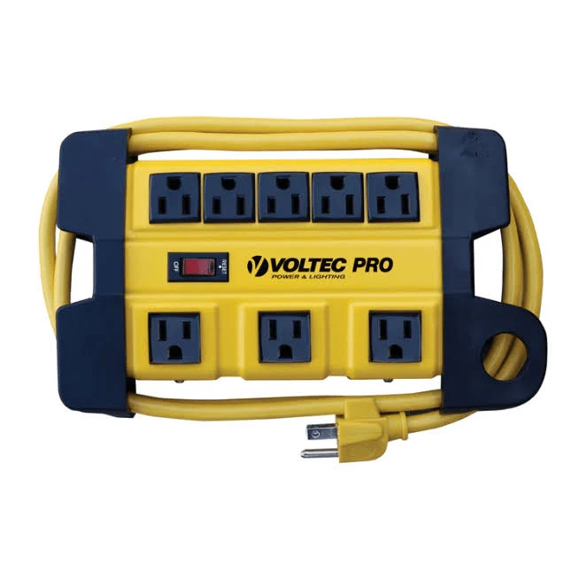 Voltec 11-00227  8 Outlet Metal Power Strip Surge Protection Heavy Duty Power Distribution