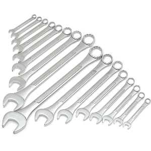 16 pc. 12 pt. Metric Raised Panel Combination Wrench Set